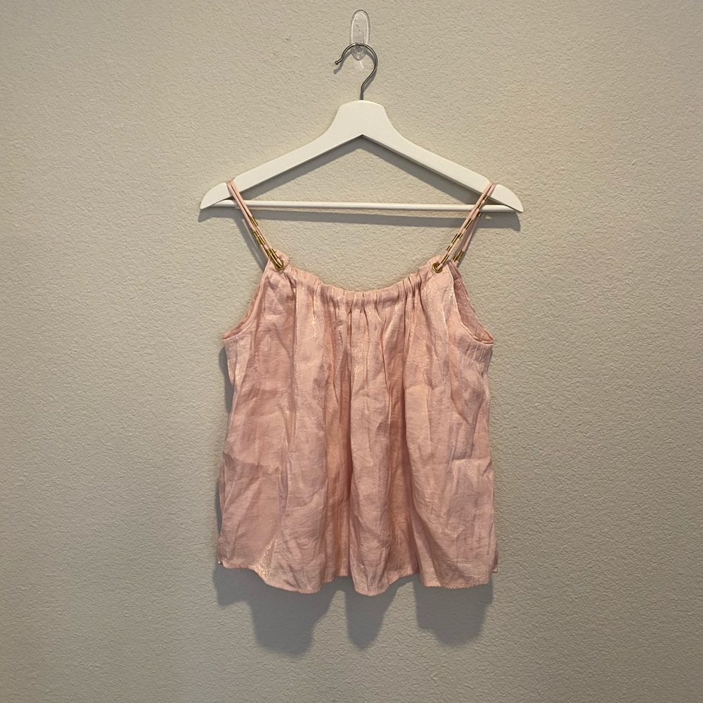 Anthropologie chiffon spaghetti strap flowy top